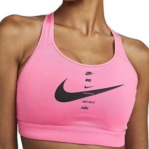 Nike Impact Strappy Women Sports Bra Non-Padded High-Support - Pink (Small)